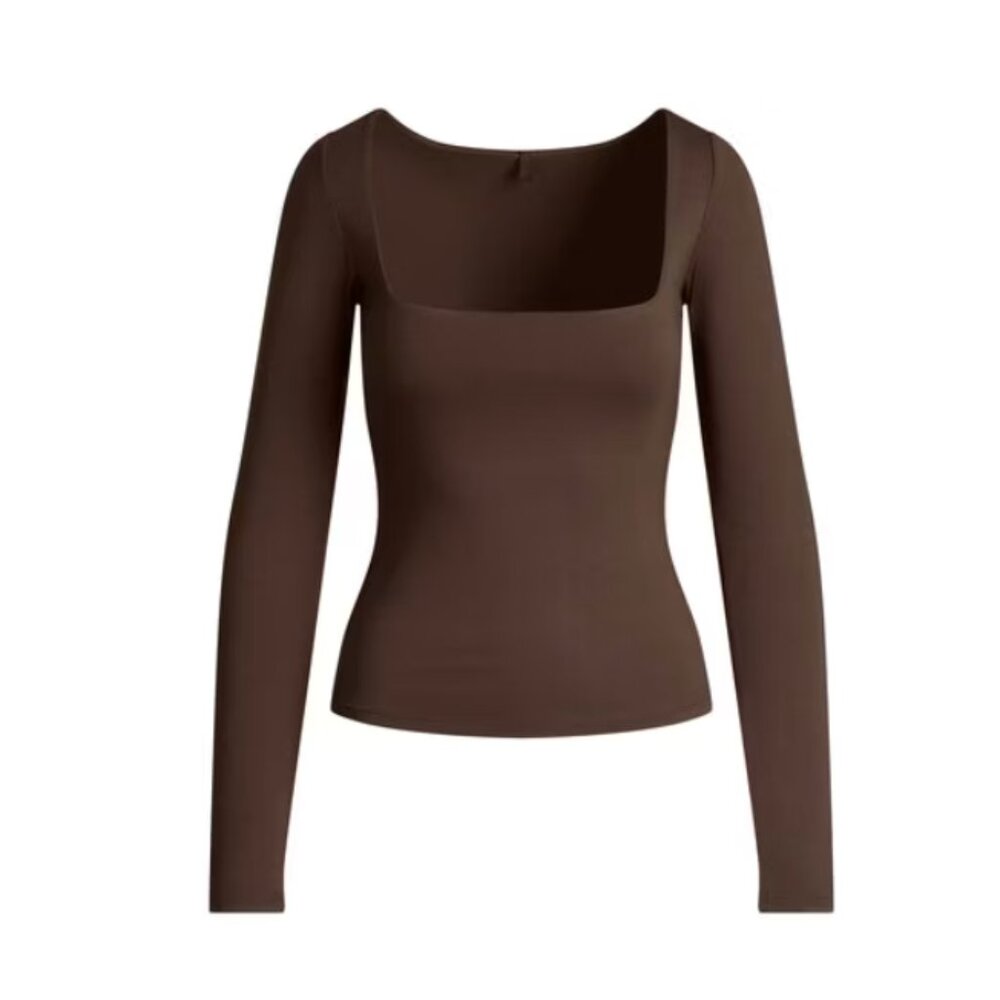 SKIMS SCOOP NECK LONG SLEEVE TOP
